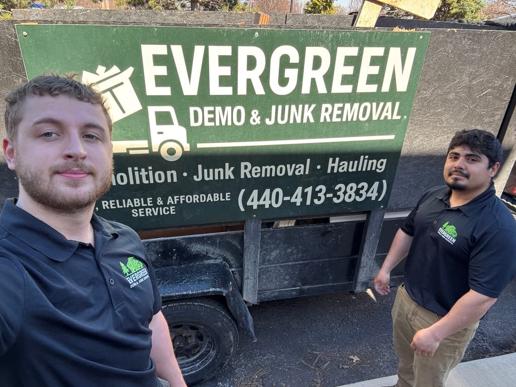 Austin and Marcos, founders of Evergreen Demo & Junk Removal LLC