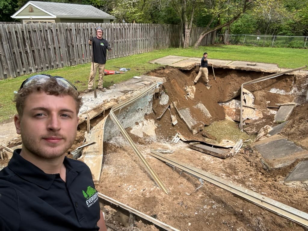 Pool demolition and excavation site Lake County Ohio