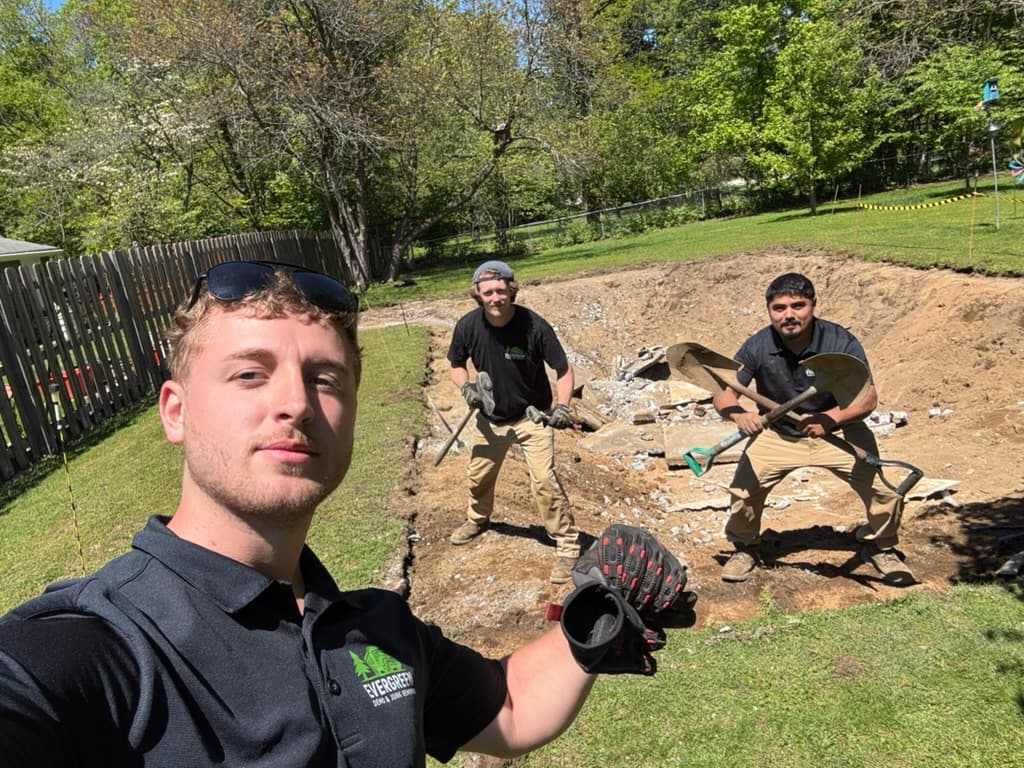 Pool foundation excavation crew Lake County Ohio